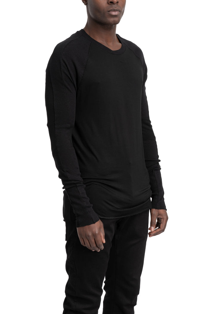 Thom Krom | SS26 - Contrast long sleeve tee, Black MTS941