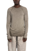 Thom Krom | SS26 - Contrast long sleeve tee, Cold dye olive MTS941
