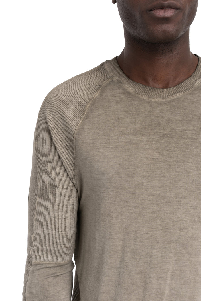 Thom Krom | SS26 - Contrast long sleeve tee, Cold dye olive MTS941