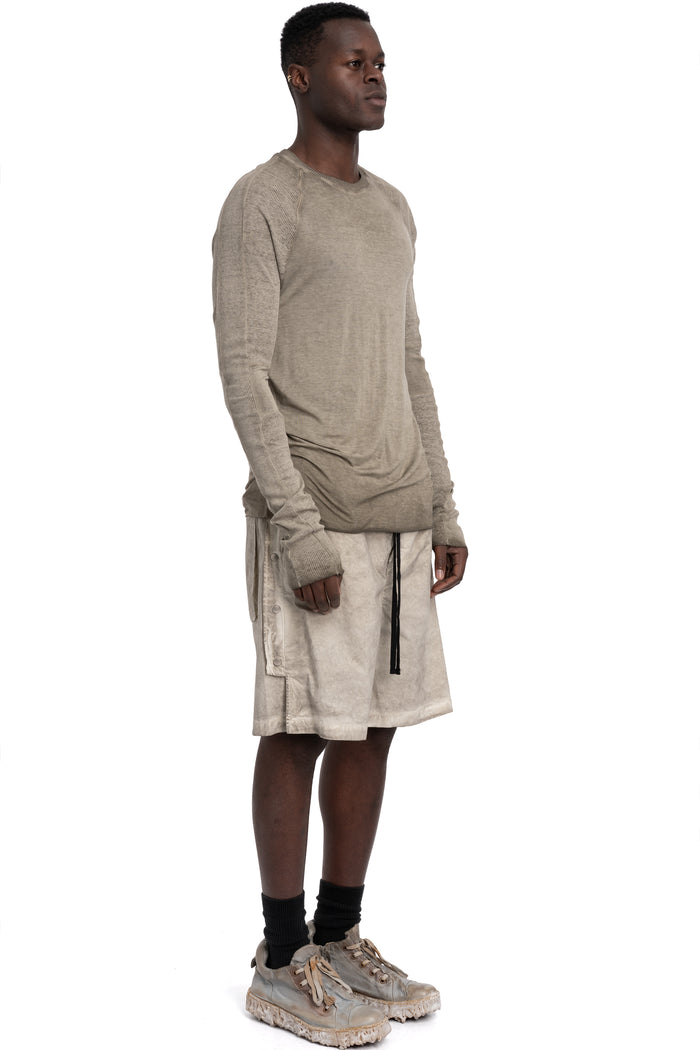 Thom Krom | SS26 - Contrast long sleeve tee, Cold dye olive MTS941