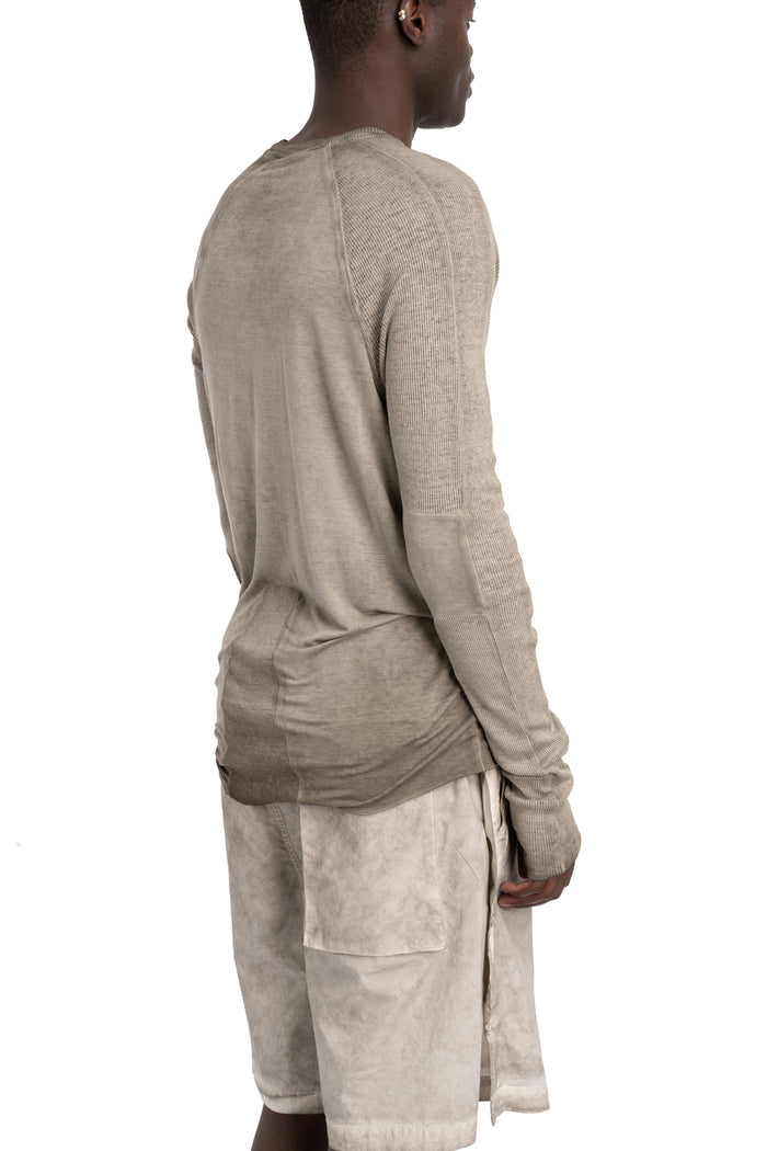 Thom Krom | SS26 - Contrast long sleeve tee, Cold dye olive MTS941