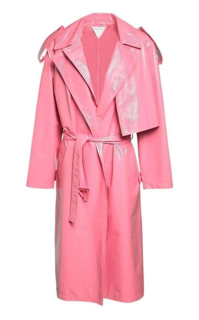 Bottega Veneta Convertible Crinkled Glossed - leather Trench Coat - Runway Catalog