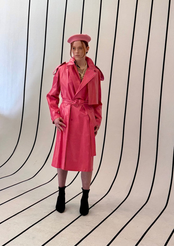 Bottega Veneta Convertible Crinkled Glossed - leather Trench Coat - Runway Catalog