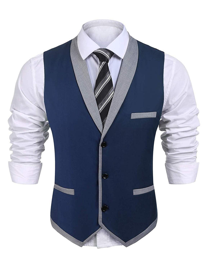 COOFANDY Chaleco de Traje para Hombre, Ajustado, para Negocios, Bodas, Chalecos, Chaleco