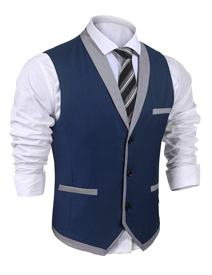 COOFANDY Chaleco de Traje para Hombre, Ajustado, para Negocios, Bodas, Chalecos, Chaleco