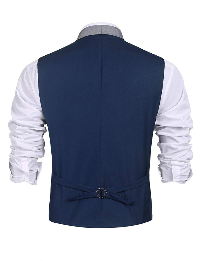 COOFANDY Chaleco de Traje para Hombre, Ajustado, para Negocios, Bodas, Chalecos, Chaleco