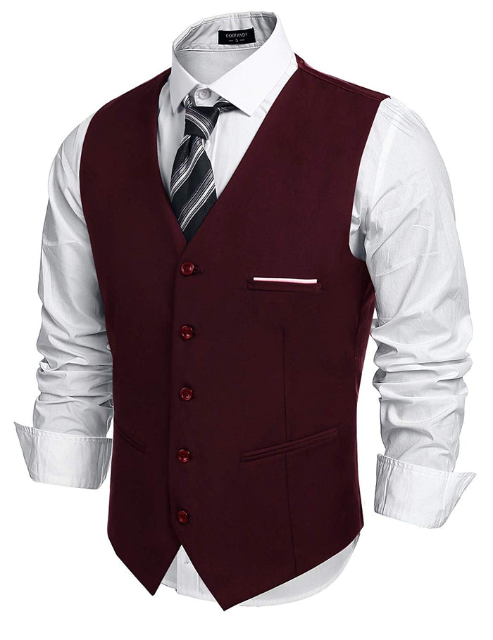 COOFANDY Chaleco de Vestir para Hombre, Estilo Formal, Ajustado, Chaleco