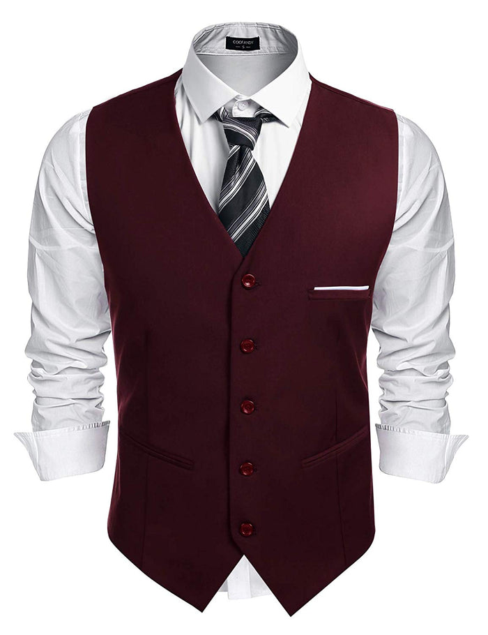 COOFANDY Chaleco de Vestir para Hombre, Estilo Formal, Ajustado, Chaleco