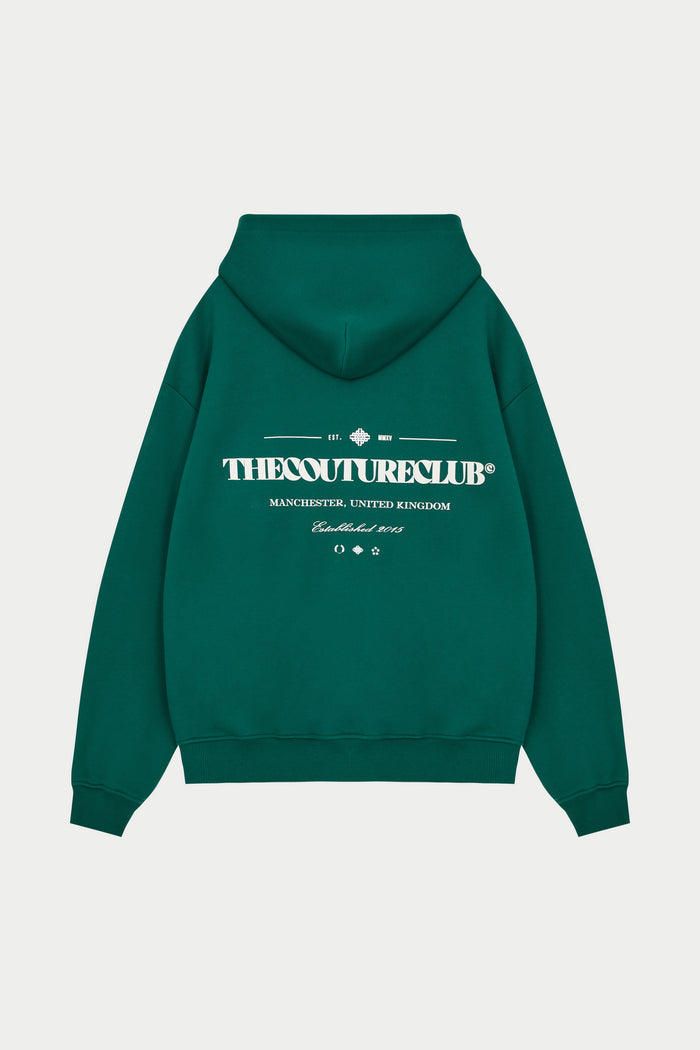 COPYRIGHT MULTI GRAPHIC HOODIE - GREEN
