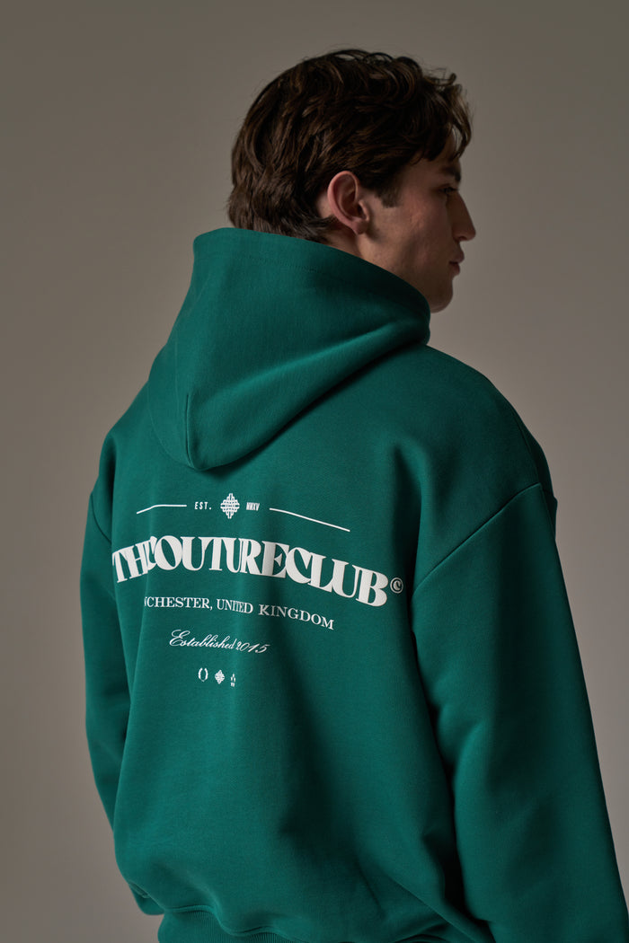 COPYRIGHT MULTI GRAPHIC HOODIE - GREEN