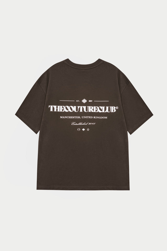 COPYRIGHT MULTI GRAPHIC T-SHIRT - BROWN