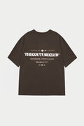 COPYRIGHT MULTI GRAPHIC T-SHIRT - BROWN