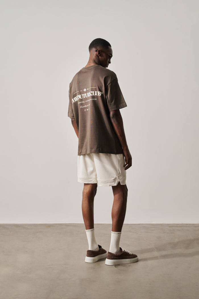 COPYRIGHT MULTI GRAPHIC T-SHIRT - BROWN