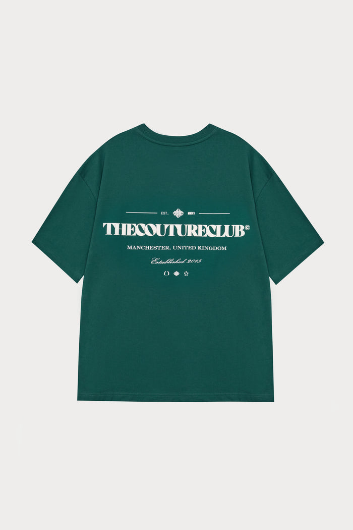 COPYRIGHT MULTI GRAPHIC T-SHIRT - FOREST GREEN