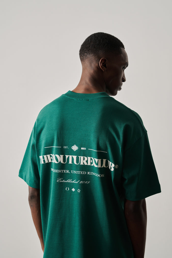 COPYRIGHT MULTI GRAPHIC T-SHIRT - FOREST GREEN