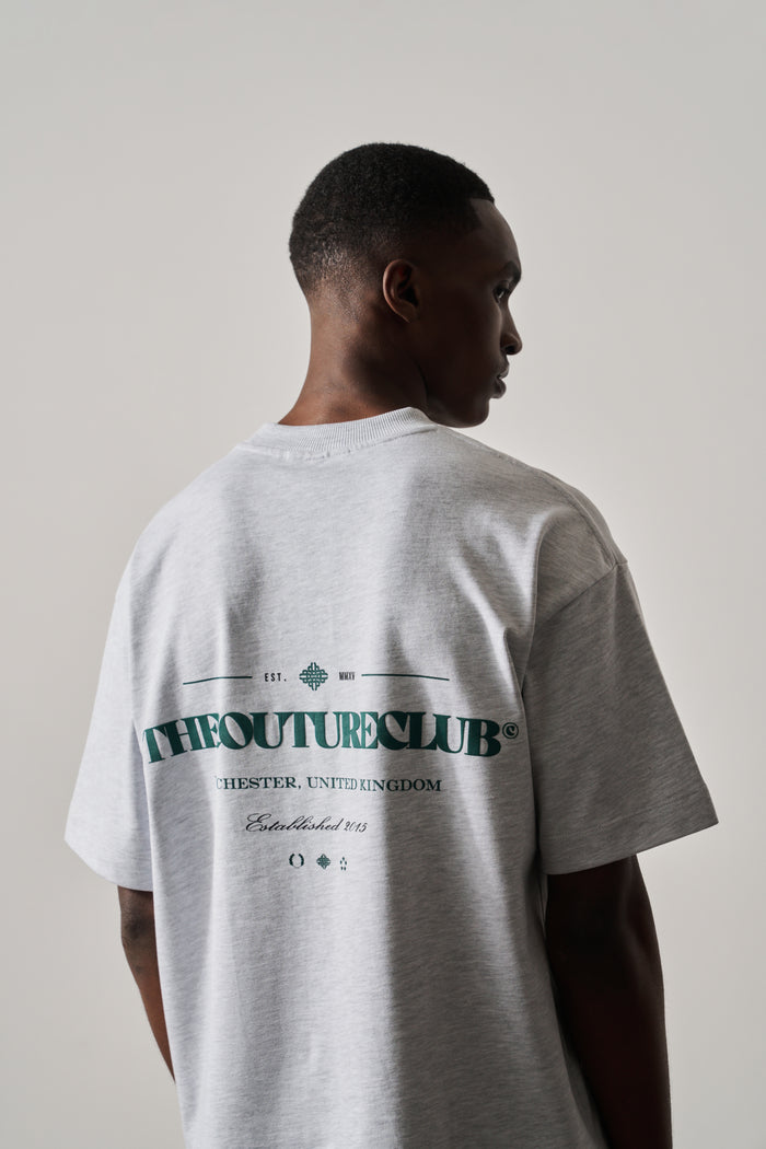 COPYRIGHT MULTI GRAPHIC T-SHIRT - GREY MARL
