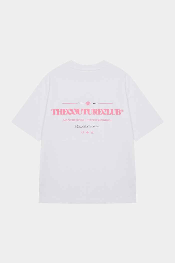COPYRIGHT MULTI GRAPHIC T-SHIRT - PINK