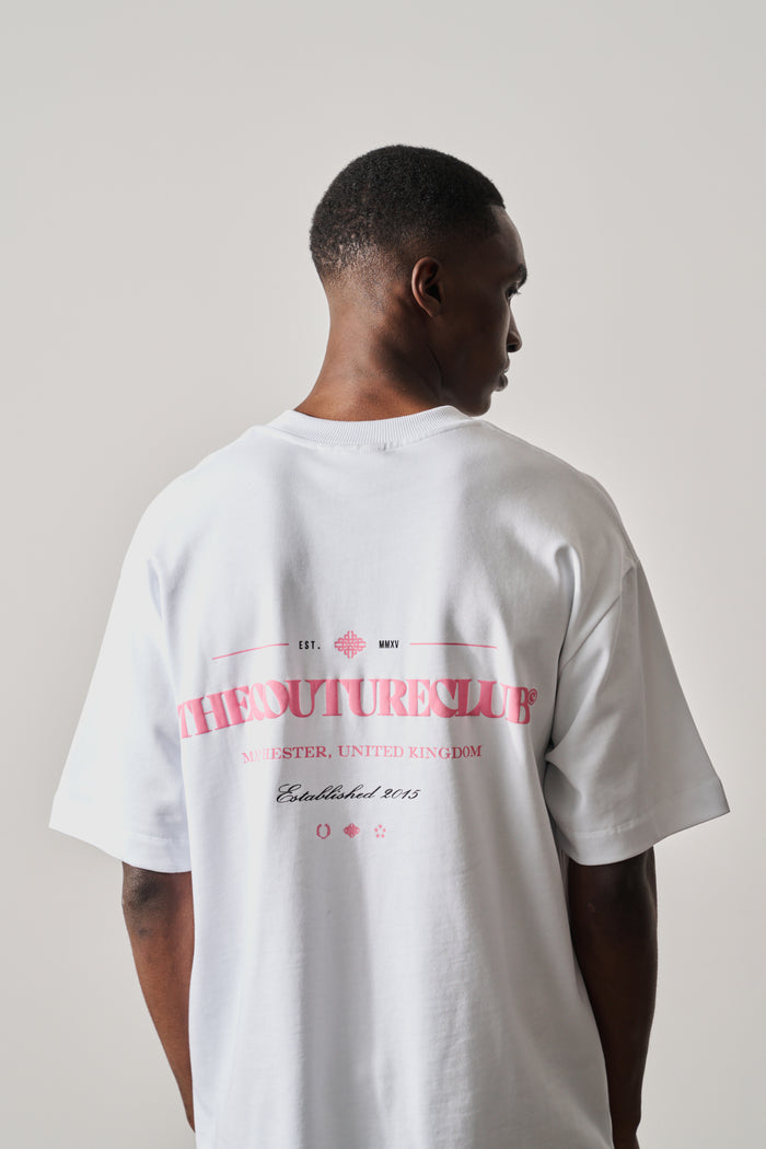 COPYRIGHT MULTI GRAPHIC T-SHIRT - PINK