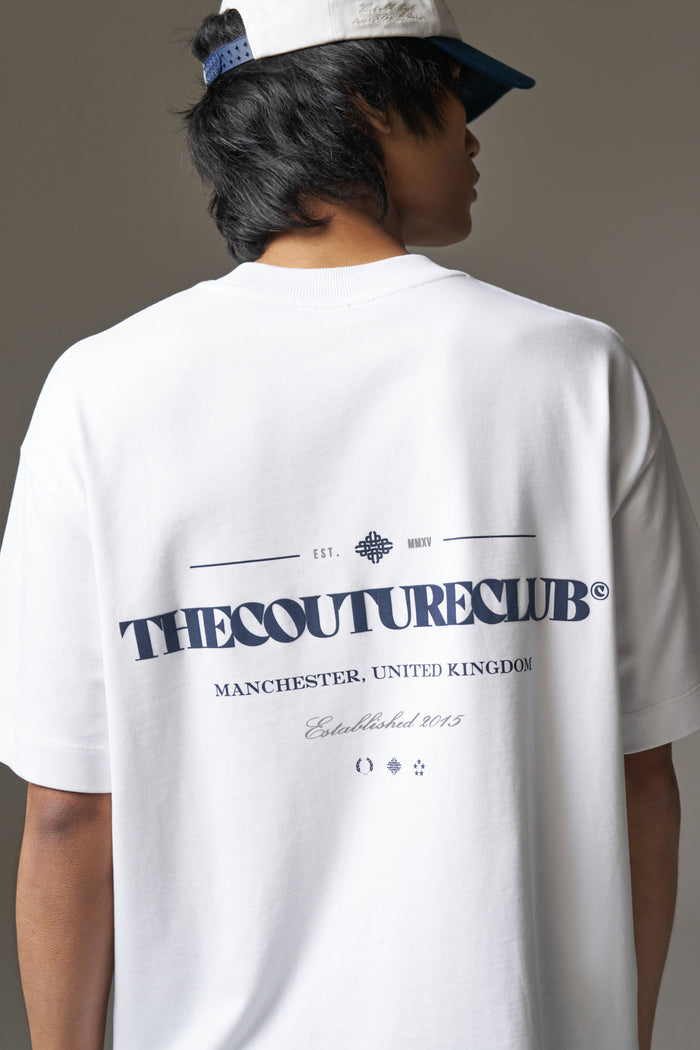 COPYRIGHT MULTI GRAPHIC T-SHIRT - WHITE/NAVY