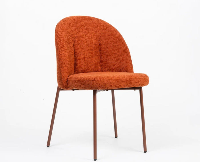 Cotton Alici Dining Chair with Metal – Modern Upholstered Dining Chair with Metal Legs Furniselan Light Pink