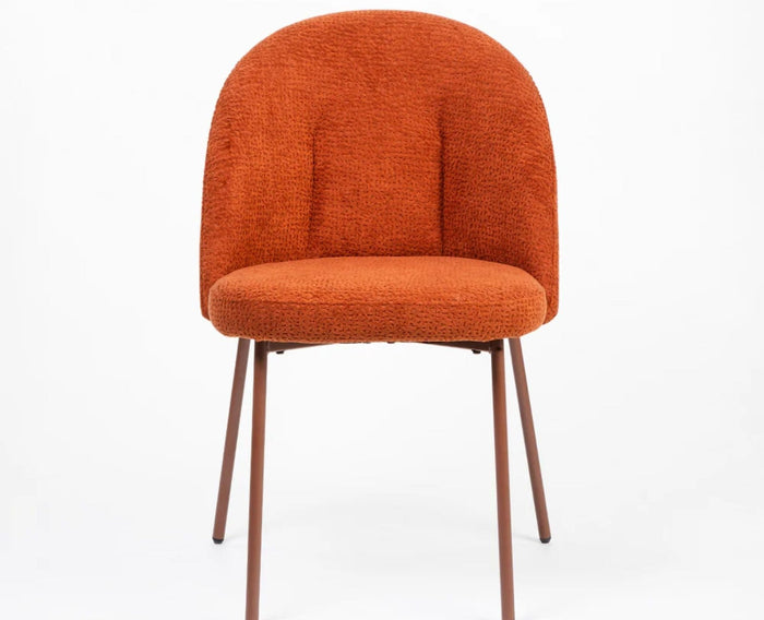 Cotton Alici Dining Chair with Metal – Modern Upholstered Dining Chair with Metal Legs Furniselan Light Pink