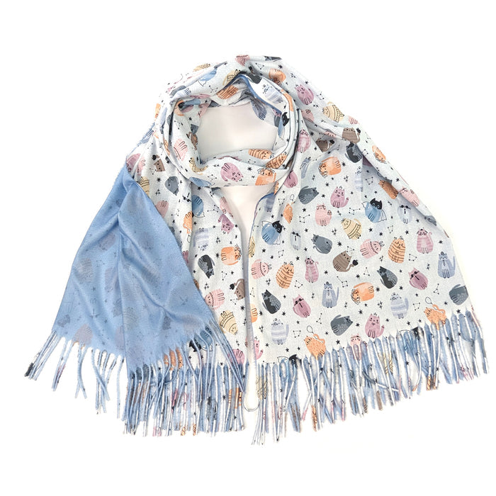 Creative Cat Pashmina Style Scarf - (70x180cm)