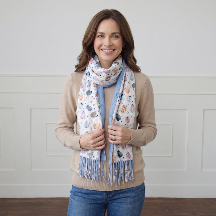Creative Cat Pashmina Style Scarf - (70x180cm)