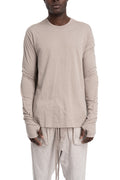 Thom Krom | SS26 - Crinkled double layer long sleeve tee, Stone MTS922