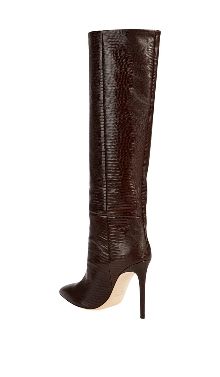 Paris Texas Crocodile - effect Leather Knee - High Boots - Runway Catalog