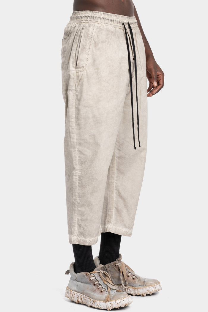 Thom Krom | SS26 - Cropped cotton poplin pants, Vegetal stone MP38