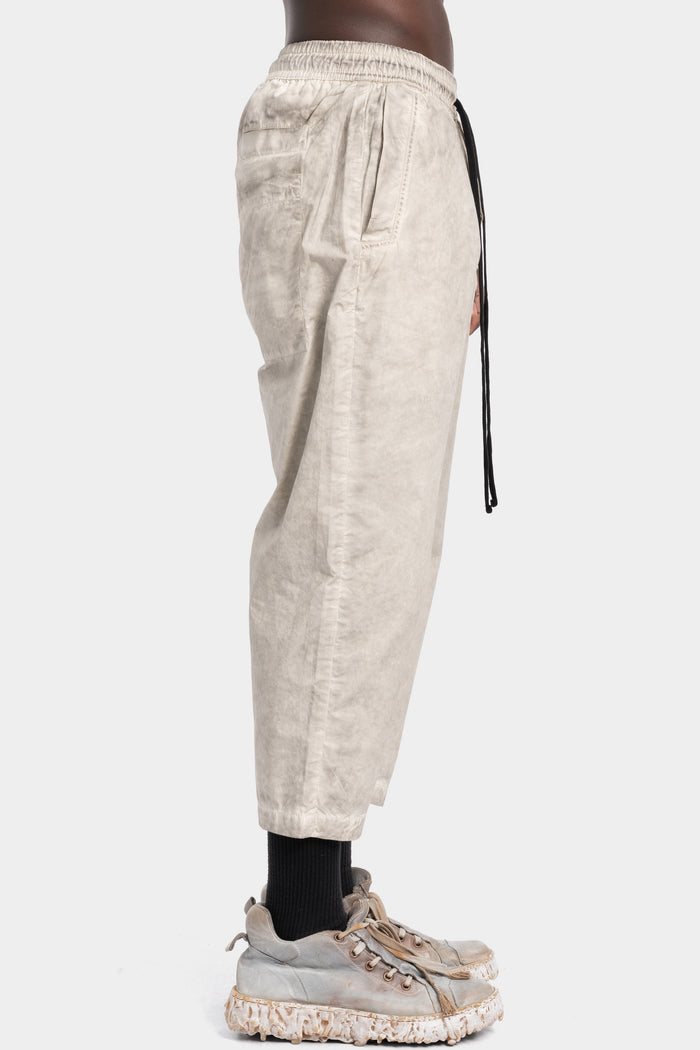 Thom Krom | SS26 - Cropped cotton poplin pants, Vegetal stone MP38
