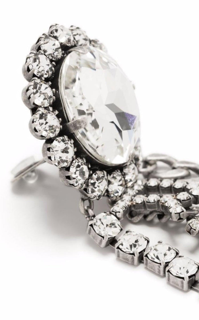 Alessandra Rich Crystal Chain Earrings - Runway Catalog
