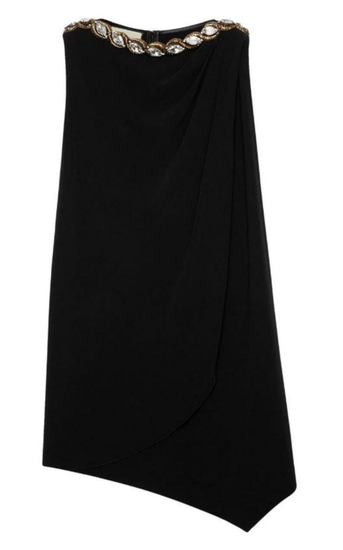 Gucci Crystal Embellished Draped Jersey Shift Dress - Runway Catalog