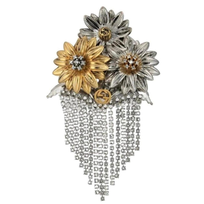 Gucci Crystal Flower Fringe Brooch - Runway Catalog