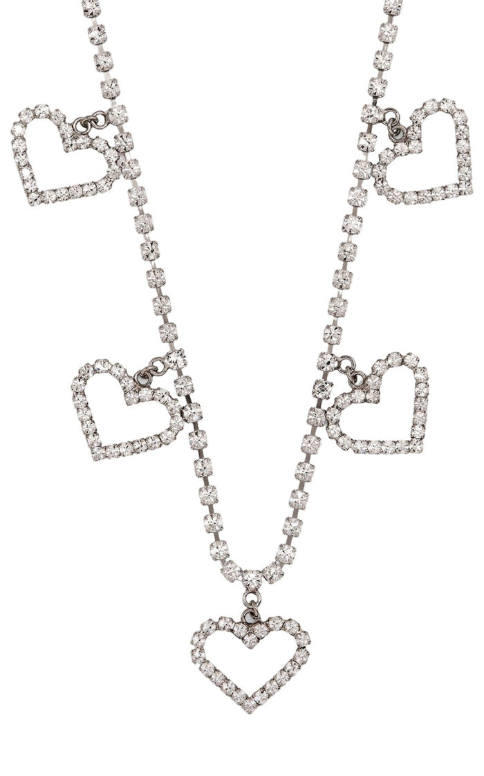 Alessandra Rich Crystal Heart Necklace - Runway Catalog