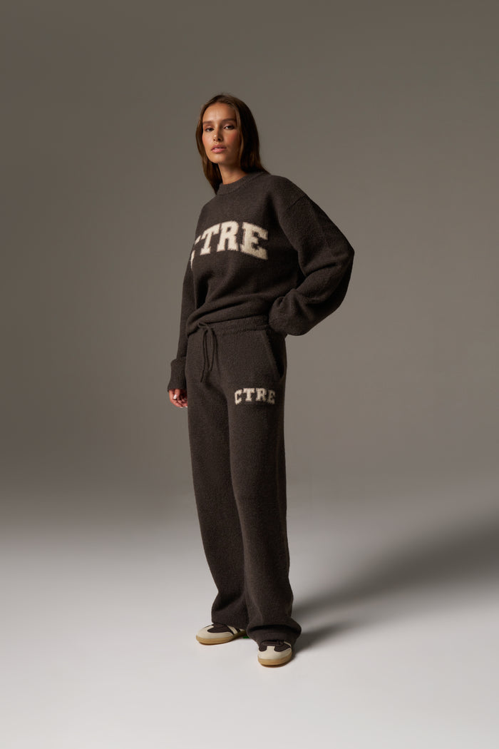 CTRE KNITTED JOGGERS - BROWN