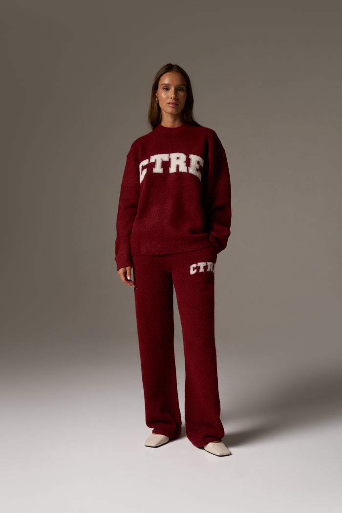 CTRE KNITTED JOGGERS - BURGUNDY