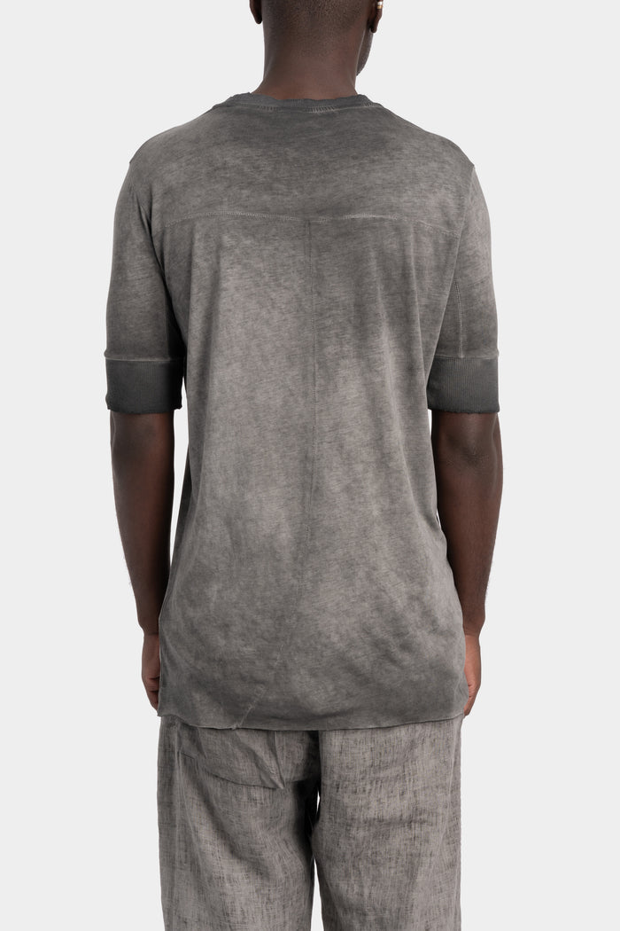 Thom Krom | SS26 - Cuffed sleeve t-shirt, Cold dyed grey MTS942