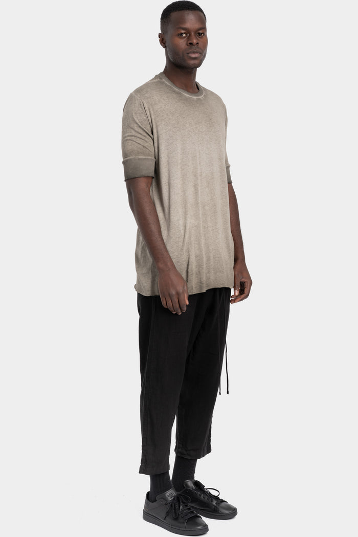 Thom Krom | SS26 - Cuffed sleeve t-shirt, Cold dyed olive MTS942