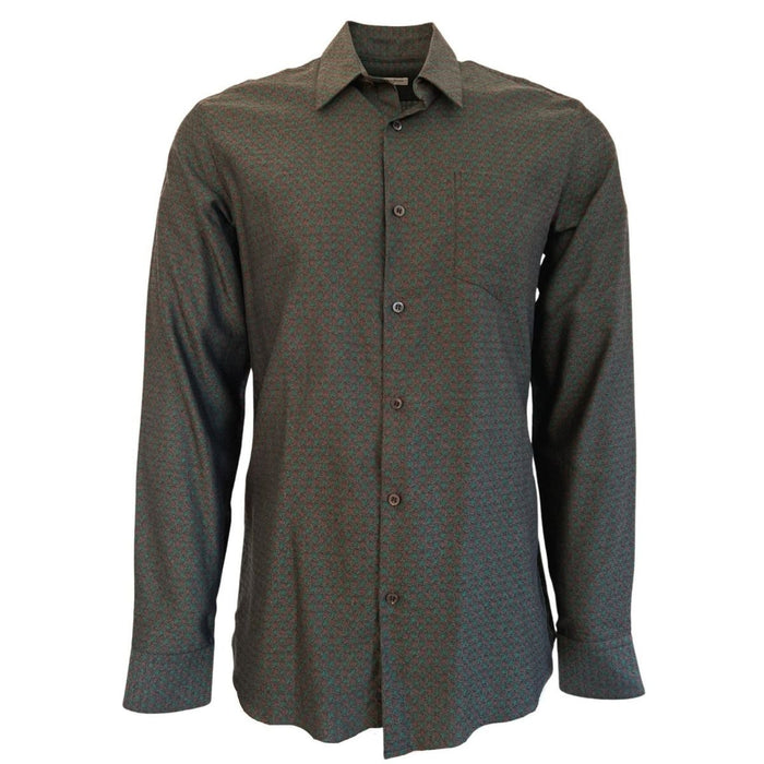 Dries Van Noten Curley Print Green Cotton Shirt - Runway Catalog