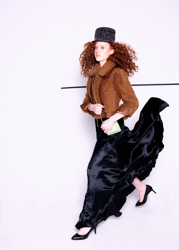 Gucci Gucci Curly Shearling & Lambskin Jacket in Chestnut - Runway Catalog