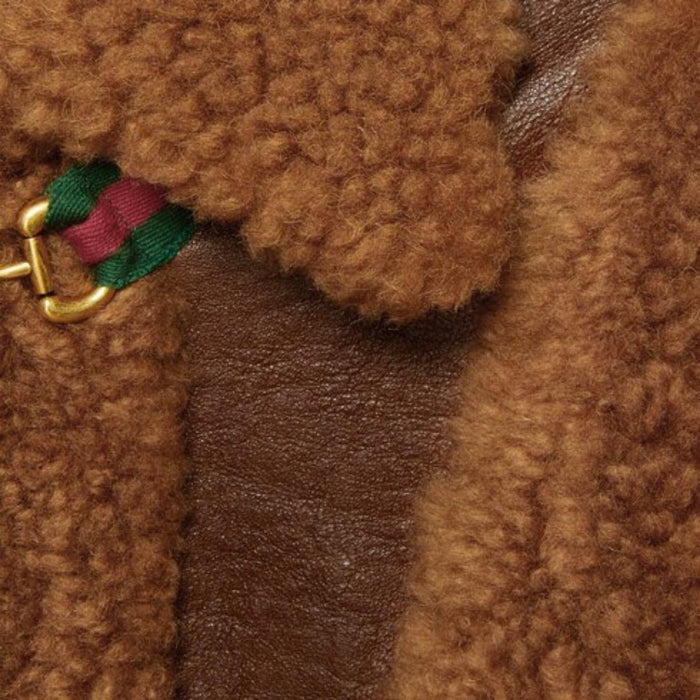 Gucci Gucci Curly Shearling & Lambskin Jacket in Chestnut - Runway Catalog