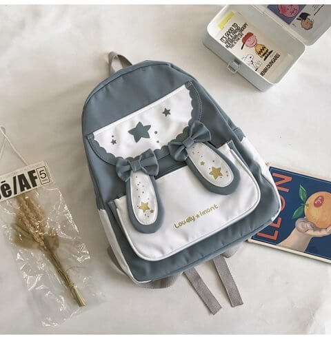 Cute Bunny Ears Bow Backpack | Lightweight Bunny Backpack For Students