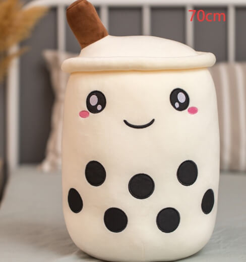 Cute Strawberry Milk Tea Plush Toy | Boba Tea Stuffed Animal Pillow
