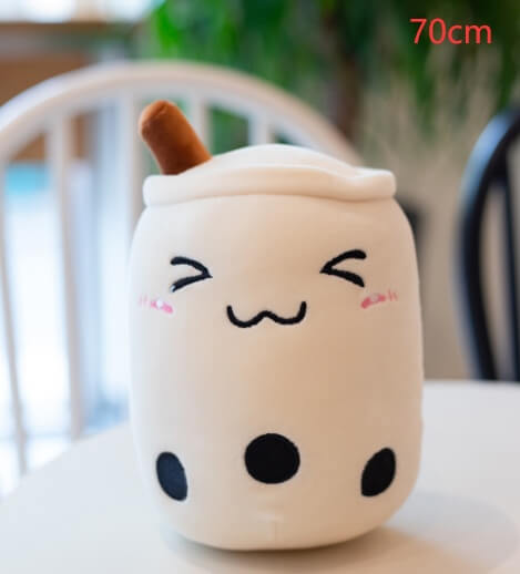 Cute Strawberry Milk Tea Plush Toy | Boba Tea Stuffed Animal Pillow