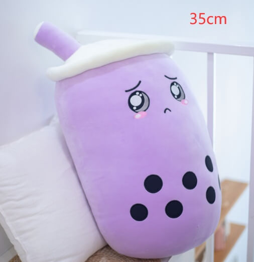 Cute Strawberry Milk Tea Plush Toy | Boba Tea Stuffed Animal Pillow