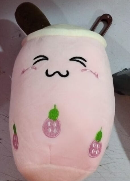 Cute Strawberry Milk Tea Plush Toy | Boba Tea Stuffed Animal Pillow