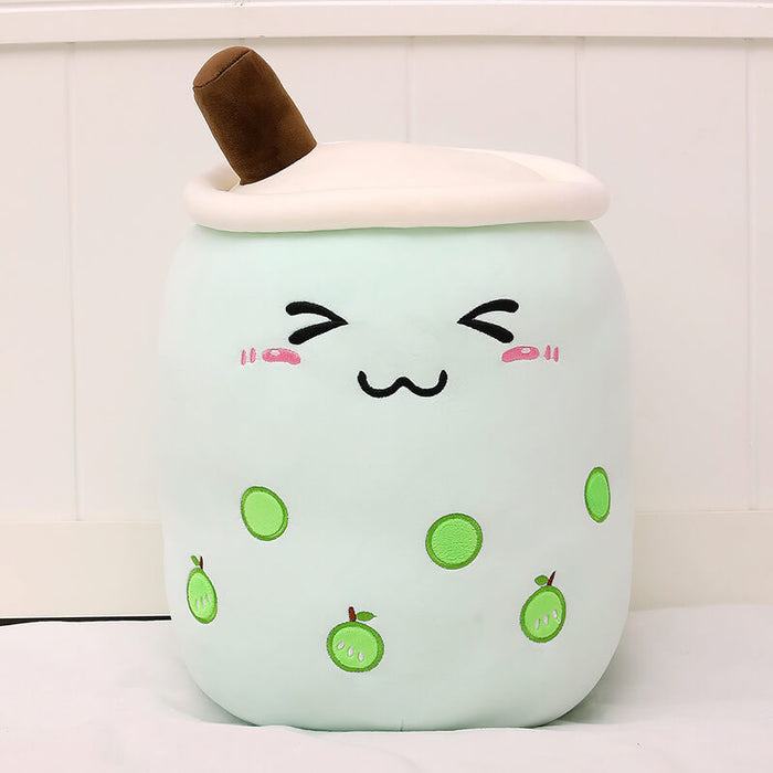 Cute Strawberry Milk Tea Plush Toy | Boba Tea Stuffed Animal Pillow