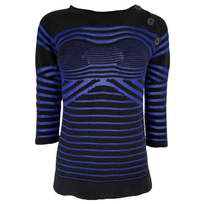 Jean Paul Gaultier Cyber Baba Optical Stripe Sailor Sweater - Runway Catalog