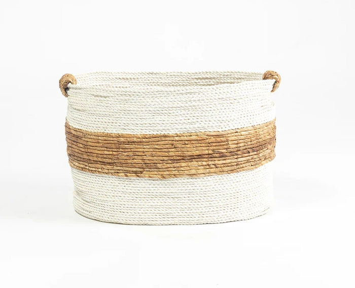 DAISY POPPY BASKET Off White And Natural Beige